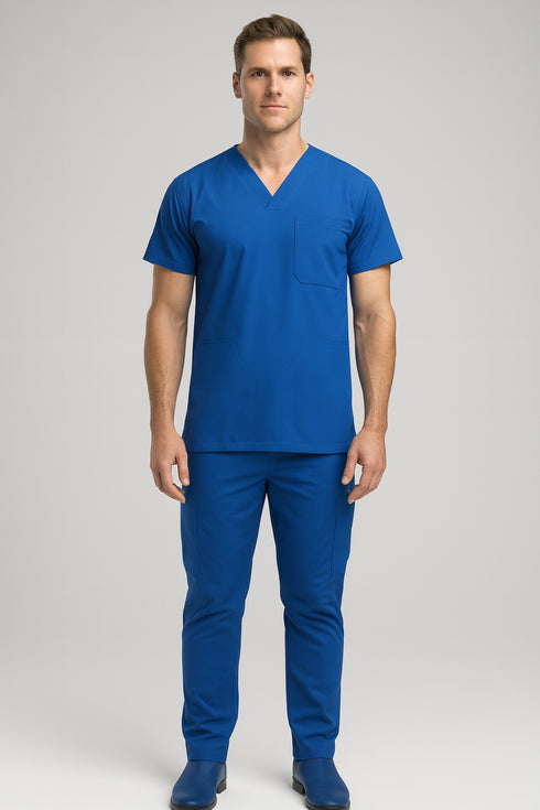 Men's V-Neck Utility Scrub – Multi-Pocket
